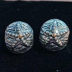 Authentic Pandora Starfish Clip Charms 791164 Silver & Gold – Set of 2
